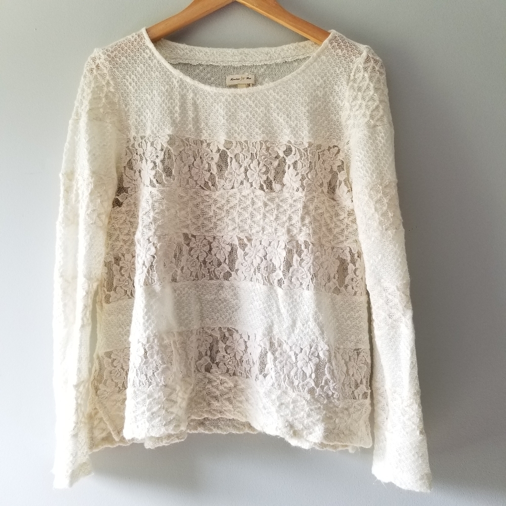 Anthropologie Meadow Rue Acolyte Lace Sweater